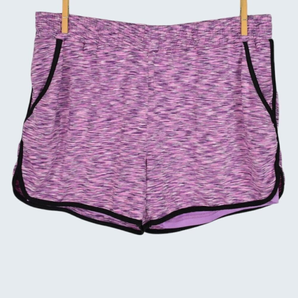 BLEVON H SPACE DYE 2 IN 1 PINK ATHLETIC SHORTS